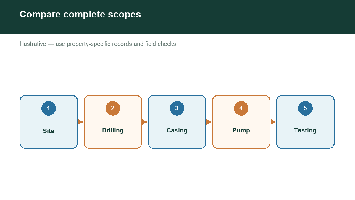 Diagram showing compare complete scopes with labeled stages or factors.
